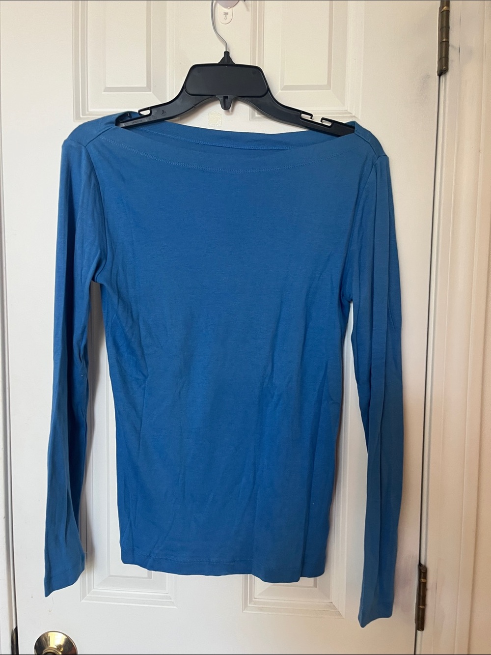 GAP Women's Long Sleeve Boatneck Top - Teal Blue